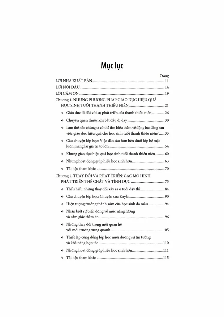 PHƯƠNG PHÁP GIÁO DỤC HIỆU QUẢ (Đáp ứng những thay đổi trong quá trình phát triển của học sinh THCS và THPT)